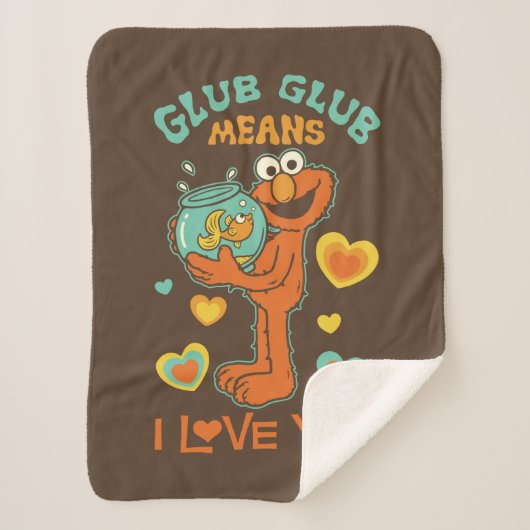 Elmo Holding zijn Pet Goldfish Sherpa Deken (Voorkant)