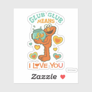 Elmo Holding zijn Pet Goldfish Sticker