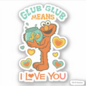 Elmo Holding zijn Pet Goldfish Sticker (Voorkant)