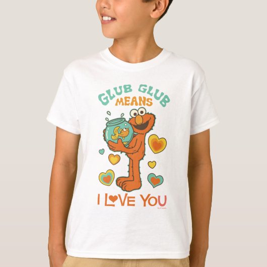 Elmo Holding zijn Pet Goldfish T-shirt (Voorkant)