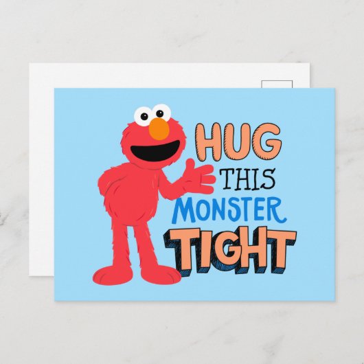 Elmo | Hug deze Monster Tight Briefkaart (Voorkant / Achterkant)