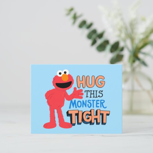 Elmo | Hug deze Monster Tight Briefkaart (Staand voorkant)