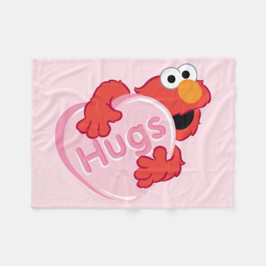 Elmo "Hugs" Valentijn Heart Snoep Fleece Deken (Voorkant (Horizontaal))