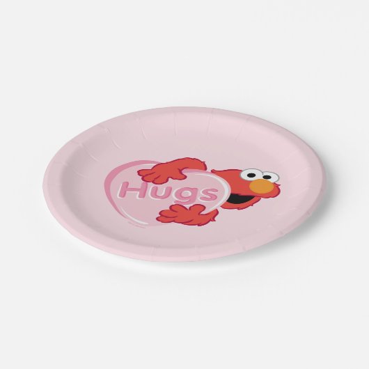 Elmo "Hugs" Valentijn Heart Snoep Papieren Bordje (Gekanteld)