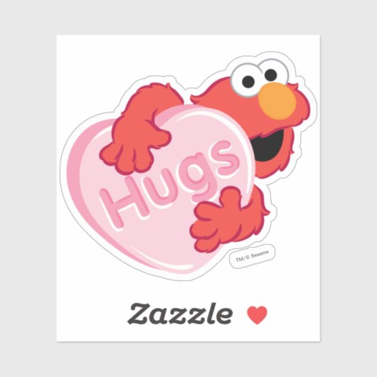 Elmo "Hugs" Valentijn Heart Snoep Sticker (Vel)