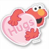 Elmo "Hugs" Valentijn Heart Snoep Sticker (Voorkant)
