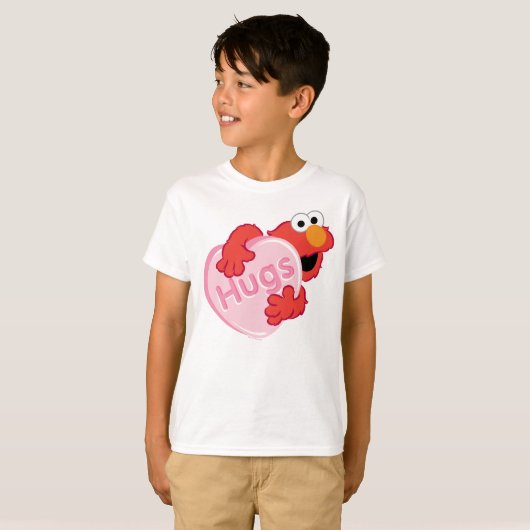 Elmo "Hugs" Valentijn Heart Snoep T-shirt (Voorkant volledig)