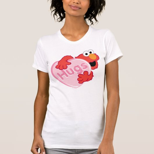 Elmo "Hugs" Valentijn Heart Snoep T-shirt (Voorkant)