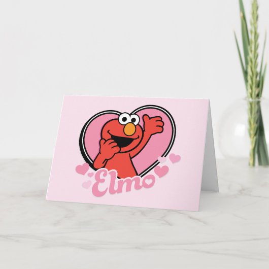 Elmo in Hart Valentijnsdag Feestdagen Kaart (Voorkant)