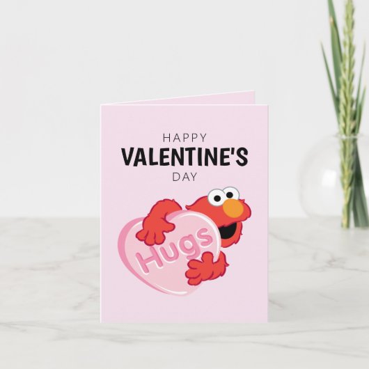 Elmo in Hart Valentijnsdag Notitiekaartje (Voorkant)
