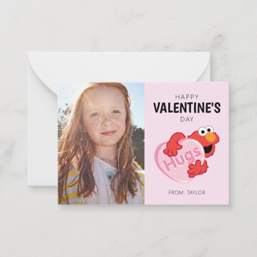 Elmo in Hart Valentijnsdag Notitiekaartje (Voorkant)