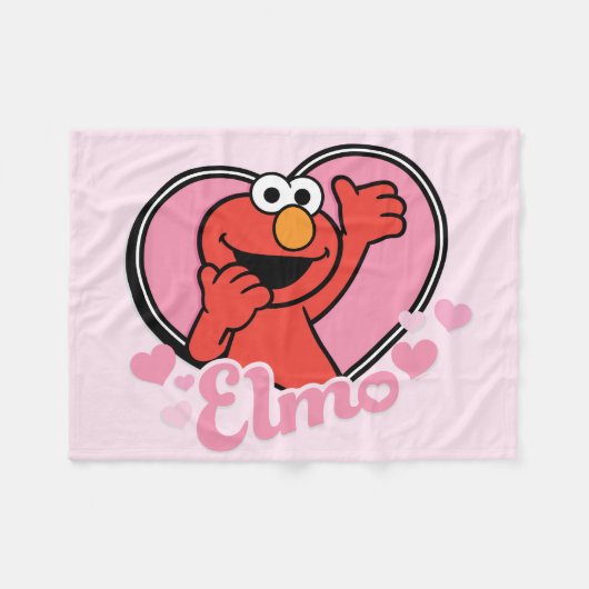 Elmo in Heart Valentijn Fleece Deken (Voorkant (Horizontaal))
