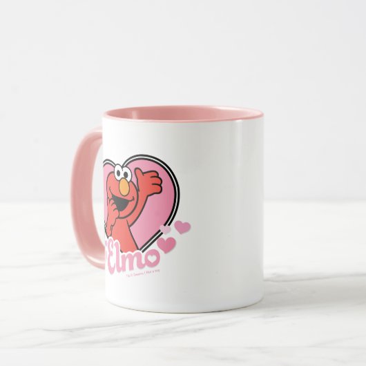 Elmo in Heart Valentijn Mok (Voorkant links)