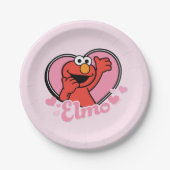 Elmo in Heart Valentijn Papieren Bordje (Voorkant)