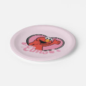 Elmo in Heart Valentijn Papieren Bordje (Gekanteld)