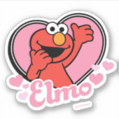 Elmo in Heart Valentijn Sticker (Voorkant)