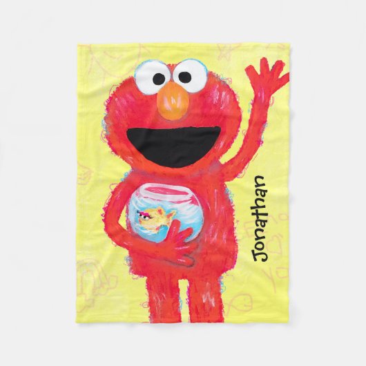 Elmo Karakter Art Illustratie Fleece Deken (Voorkant)