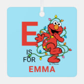 Elmo kerstlampjes | Persoonlijke naam en foto Metalen Ornament (Voorkant)