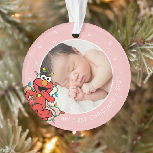 Elmo kerstlampjes | Persoonlijke naam en foto Ornament (Boom)