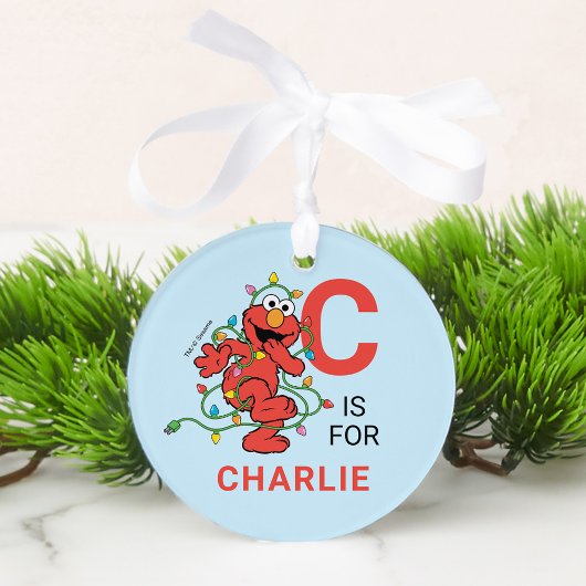 Elmo Kerstmis | Gepersonaliseerde naam & foto Ornament