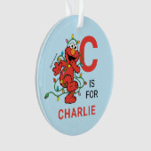 Elmo Kerstmis | Gepersonaliseerde naam & foto Ornament (voorkant)