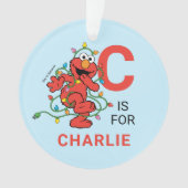 Elmo Kerstmis | Persoonlijke naam en foto Ornament (voorkant)