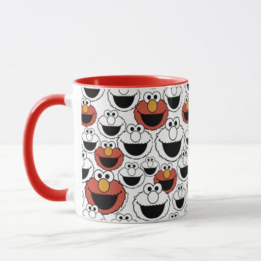 Elmo Kleur Pop Gezicht Patroon Mok (Links)