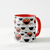 Elmo Kleur Pop Gezicht Patroon Mok (Voorkant rechts)