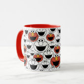 Elmo Kleur Pop Gezicht Patroon Mok (Voorkant links)