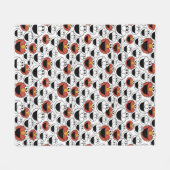 Elmo Kleur Pop Gezichtspatroon Fleece Deken (Voorkant (Horizontaal))