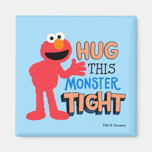 Elmo | Knuffel deze monster stevig Magneet (Voorkant)