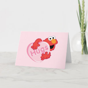 Elmo "Knuffels" Valentijnshart Snoepgoed Feestdagen Kaart