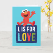 Elmo | L is voor Liefde Kaart (Gele Bloem)