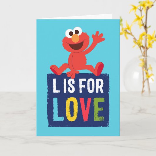 Elmo | L is voor Liefde Kaart (Gele Bloem)