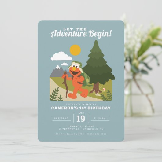 Elmo | Laat het avontuur Birthday beginnen Kaart (Staand voorkant)