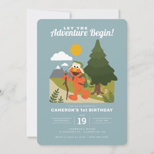 Elmo | Laat het avontuur Birthday beginnen Kaart (Voorkant)