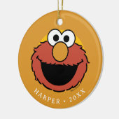 Elmo Lachend Gezicht Keramisch Ornament (Links)