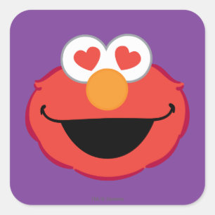 Elmo Lachend gezicht met hartvormige ogen Vierkante Sticker