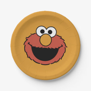 Elmo Lachend Gezicht Papieren Bordje