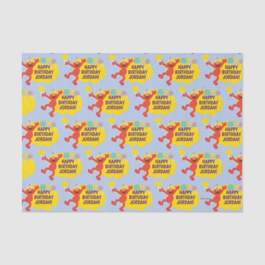 Elmo met partijballonpatroon tissuepapier (Voorkant)