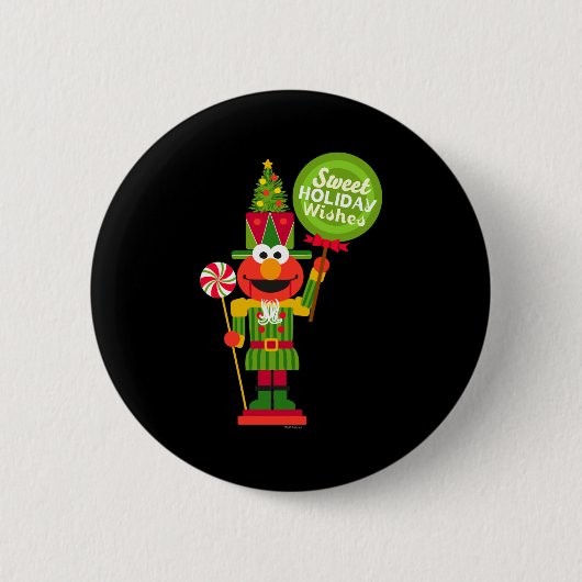 Elmo Nutcracker Ronde Button 5,7 Cm (Voorkant)