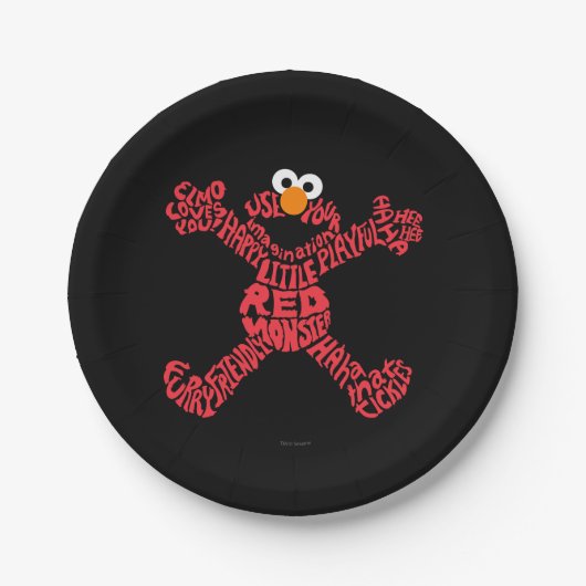 Elmo Pattern Fill Papieren Bordje (Voorkant)