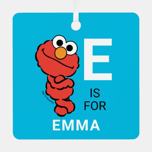 Elmo | Persoonlijke naam met foto Metalen Ornament (Voorkant)