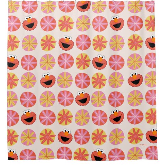Elmo Pom-Pom Pattern Douchegordijn (Voorkant)