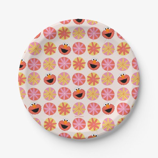 Elmo Pom-Pom Pattern Papieren Bordje (Voorkant)