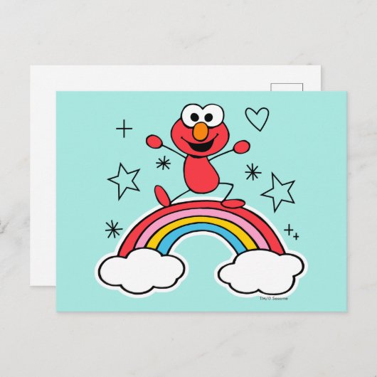 Elmo Rainbow Doodley Graphic Briefkaart (Voorkant / Achterkant)