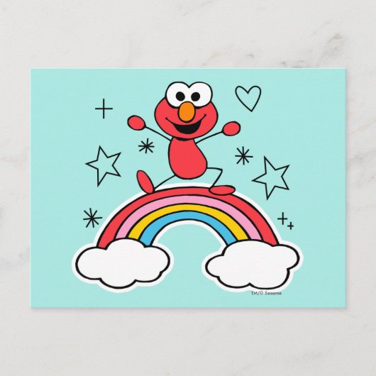 Elmo Rainbow Doodley Graphic Briefkaart (Voorkant)