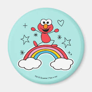 Elmo Rainbow Doodley Graphic Magneet