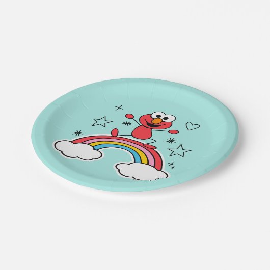 Elmo Rainbow Doodley Graphic Papieren Bordje (Gekanteld)