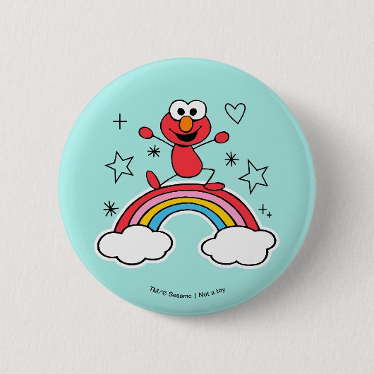 Elmo Rainbow Doodley Graphic Ronde Button 5,7 Cm (Voorkant)